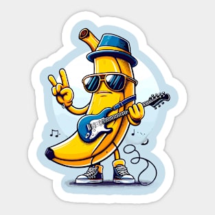 Banana Playing Guitar Sticker